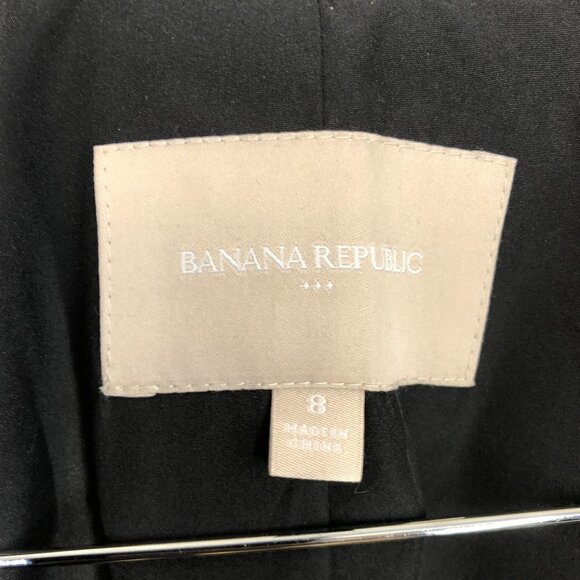 Banana REPUBLIC FACTORY Linen/Cotton Black Woven‎ Blazer Sz 8 - Picture 10 of 11